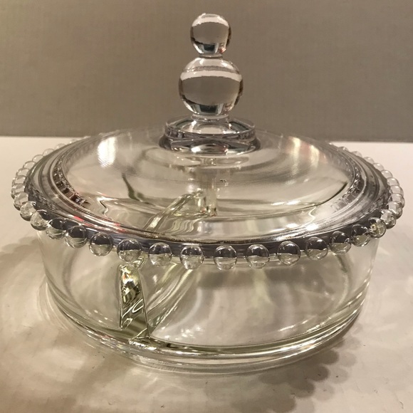 Imperial Glass Candlewick 3 Part Candy Dish With Lid 7” Vintage 1936-19… - Picture 2 of 9